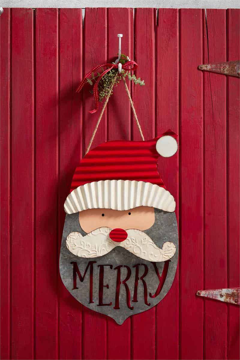 Tin Santa Door Hanger