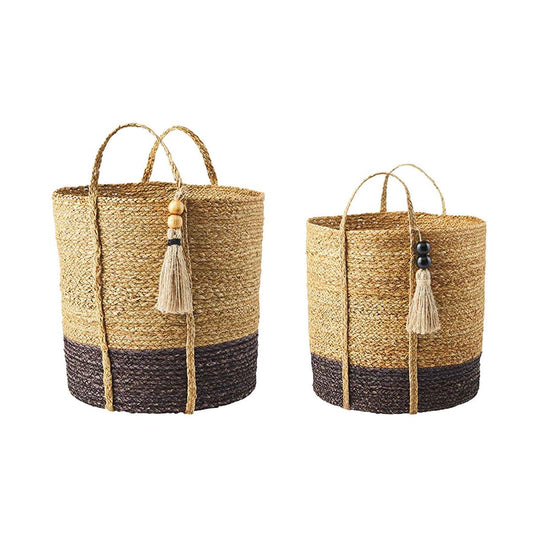 Two Tone Wicker Basket -2 Sizes
