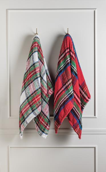Plaid Tartan Chenille Blanket -2 Colors