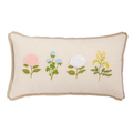 Cream Embroidered Floral Pillow -2 Sizes