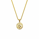 Gold Vintage Coin Necklace Water Resistant