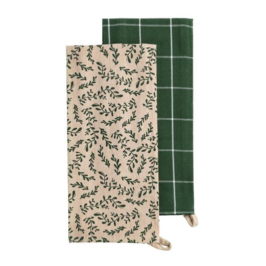 Green Christmas Towel 2pc Set -3 Colors
