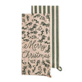 Green Christmas Towel 2pc Set