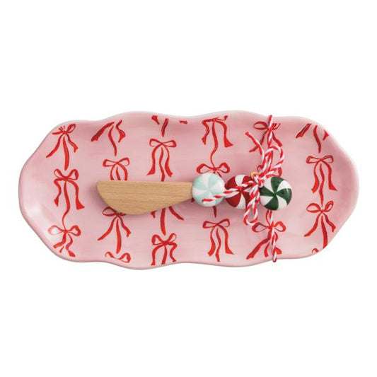 Christmas Bow Pink Everything Dish