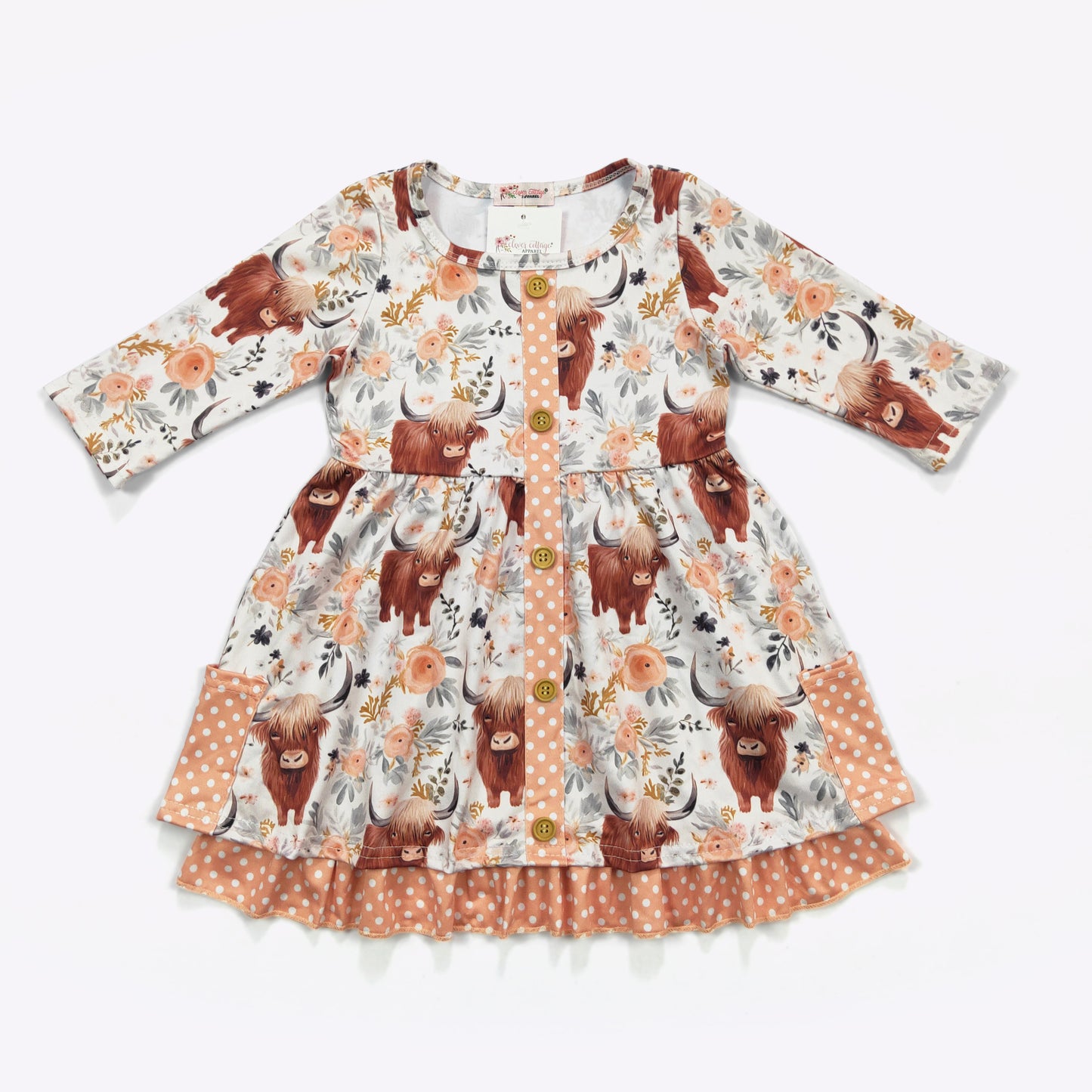 Peachy Highland Girls Dress