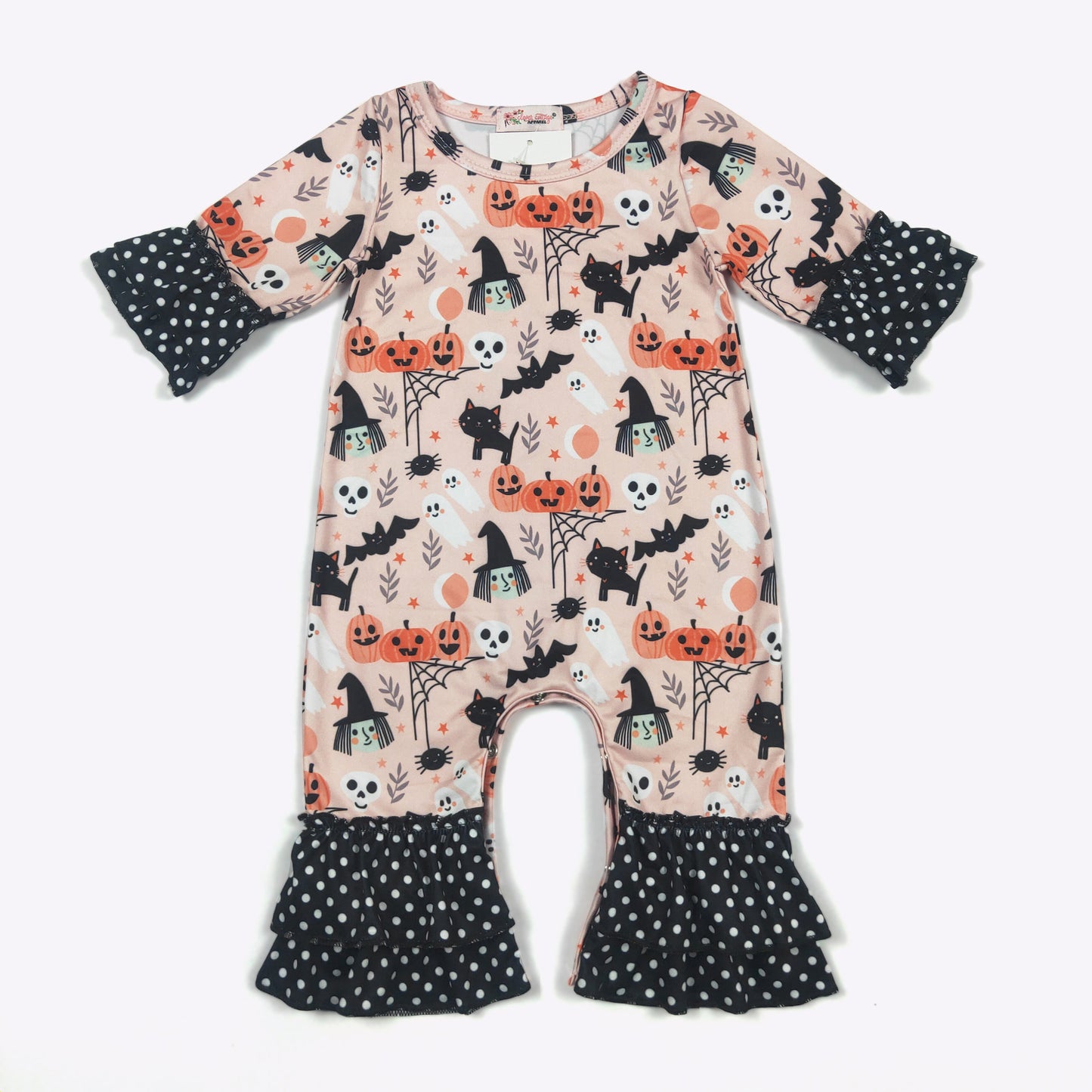 Bats & Black Cats Baby Halloween Romper