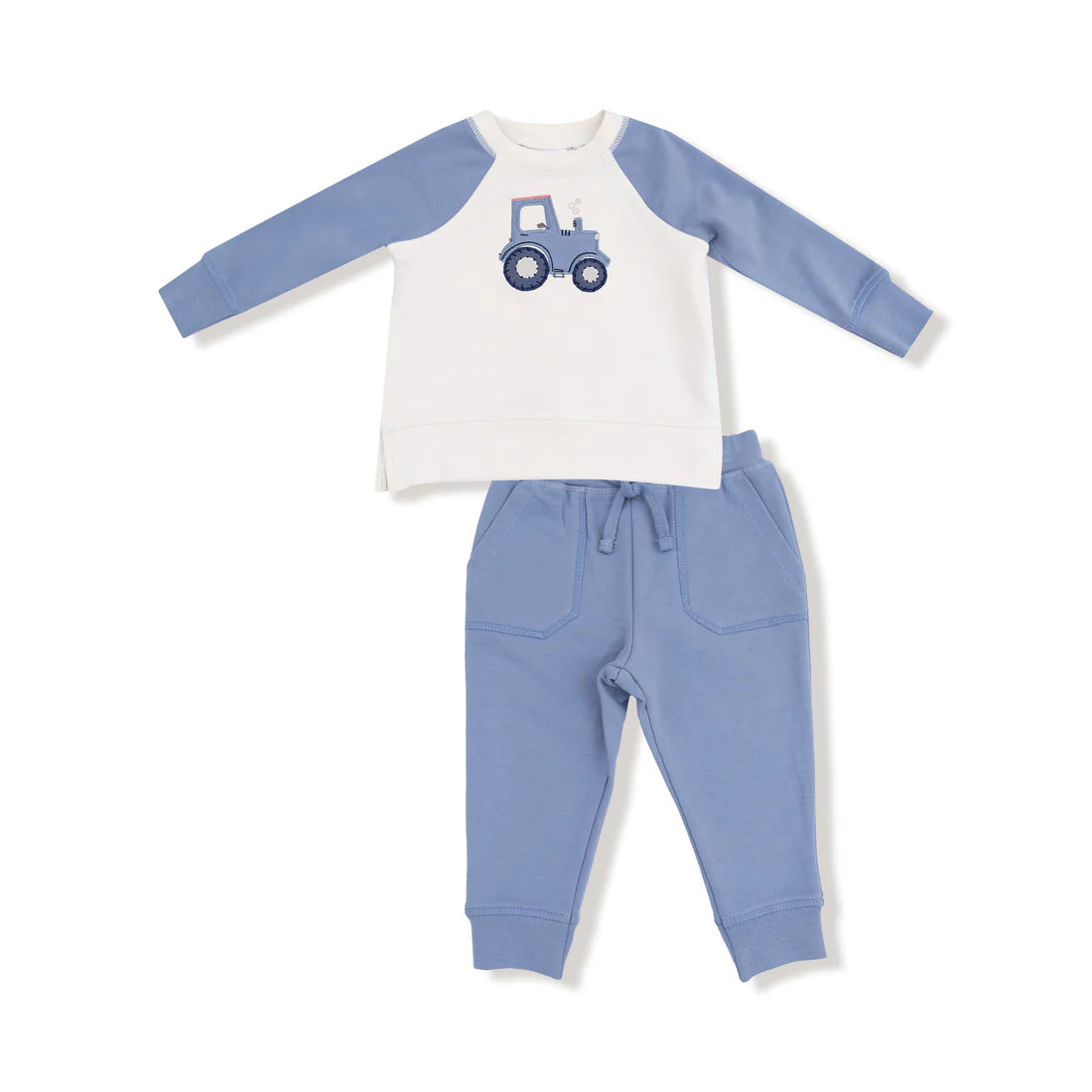 Mini Tractor Raglan Sweatshirt & Jogger Set