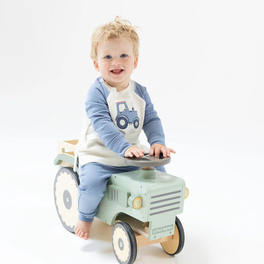 Mini Tractor Raglan Sweatshirt & Jogger Set