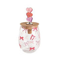 Mud Pie Valentines Wine Glass and Stopper Set