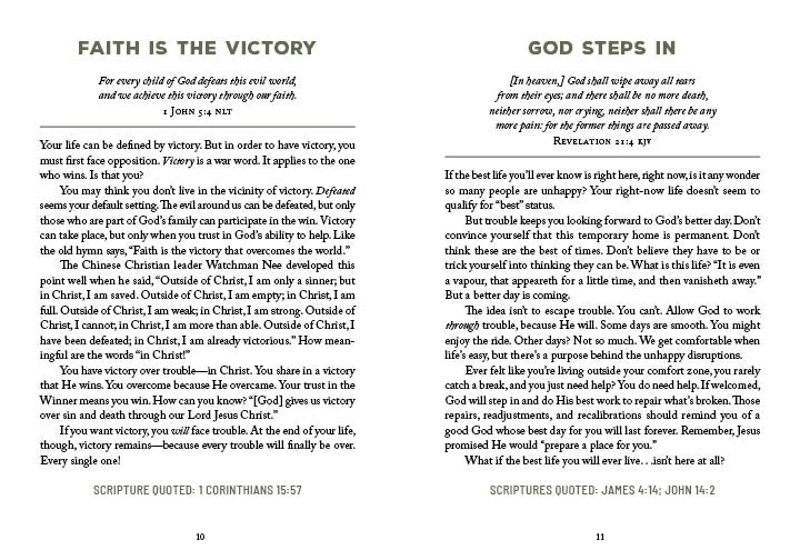 180 Encouraging Devotions for a Man of God, inside spread Faith Is the Victory