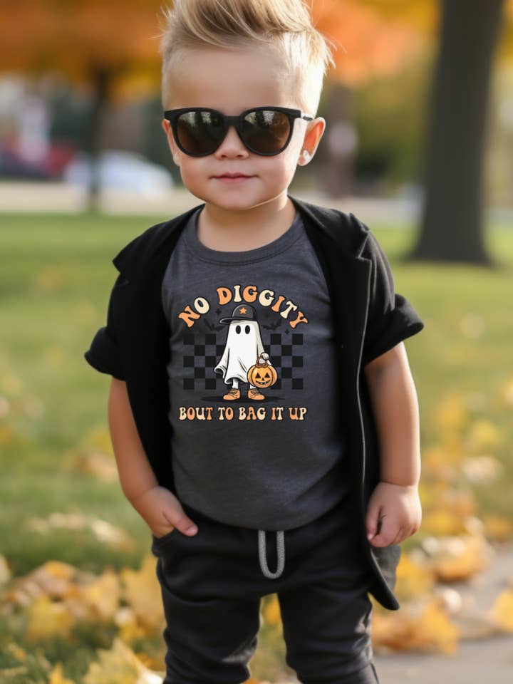 No Diggity Grey Halloween Kids Tee