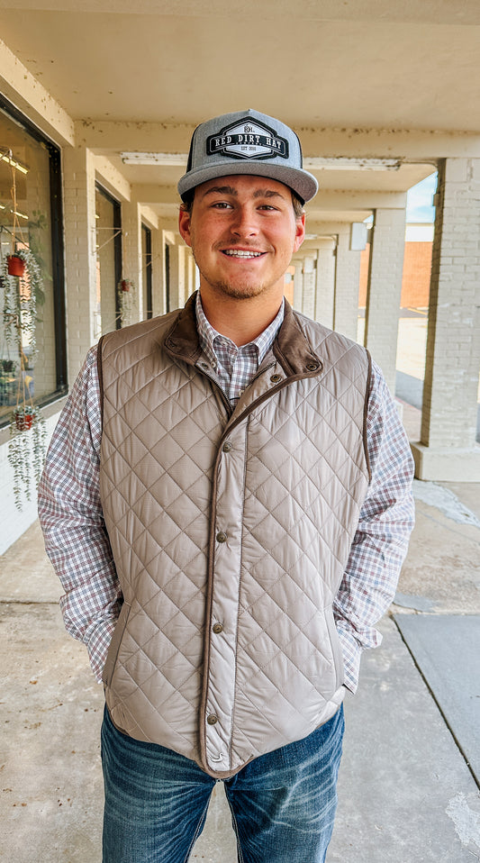 Burnt Taupe Huntington Quilted Vest