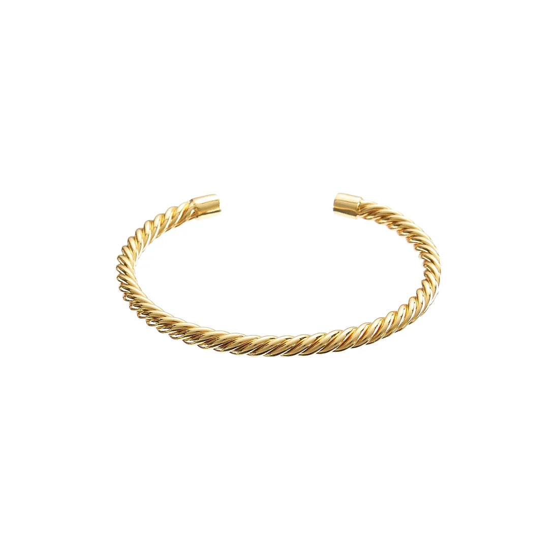 Gold Twisted Aspen Bangle - Water Resistant