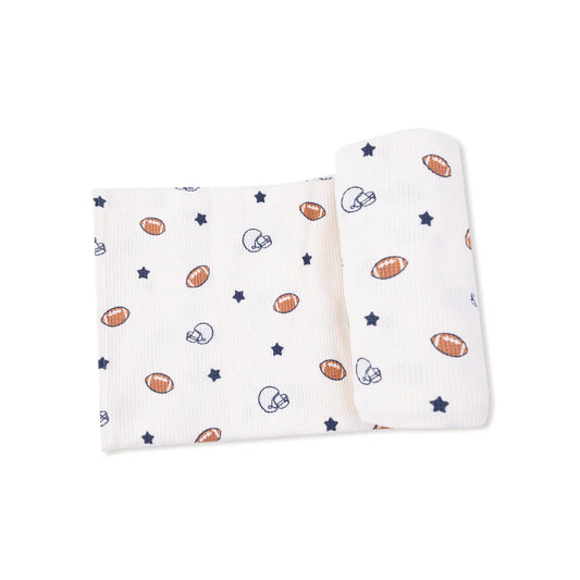 Football & Stars Swaddle Blanket