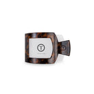 TELETIES Small Square Flat Hair Clip in tortoise, front view with logo card