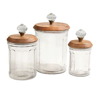 Mud Pie Glass Door Knob Canisters - 3 Sizes