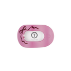 Teleties Just Add A Bow Small Flat Round Hair Clip, pink with bow print, in packaging