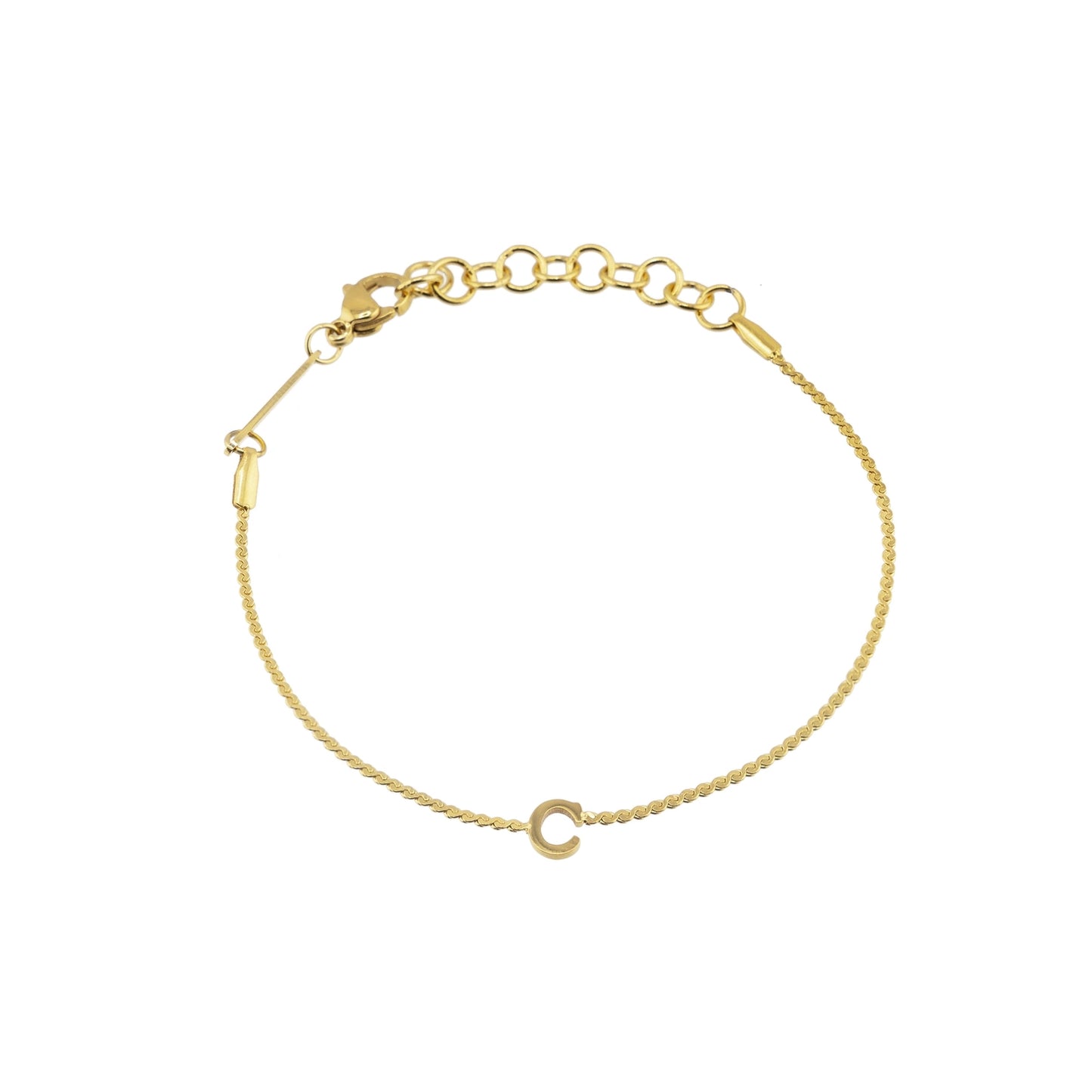 Gold Dainty Love Initial Bracelet - Waterproof