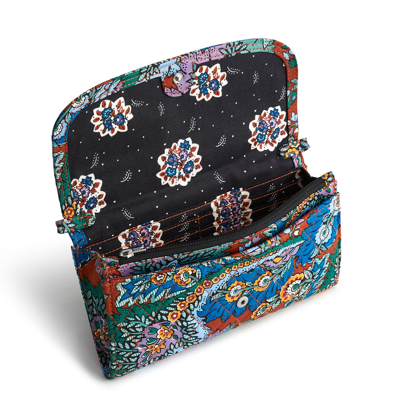 Vera Bradley Wildwood Wallet Crossbody- Flowers & Feathers