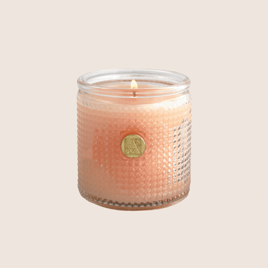 Tangerine Dreams Elegant Essential Textured Glass 6oz Candle