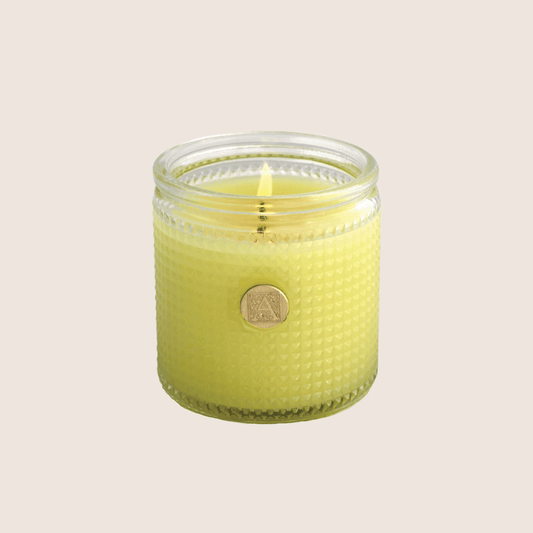 Lemon Basil Elegant Essentials Textured 6 oz Glass Candle