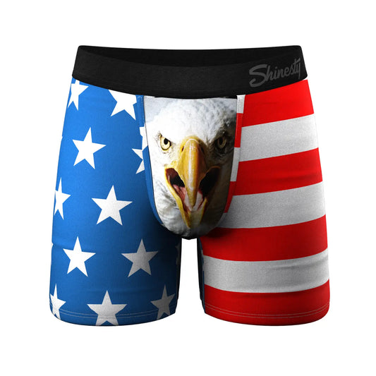Shinesty Men's The Mascot American Flag Ball Hammock Pouch Underwear