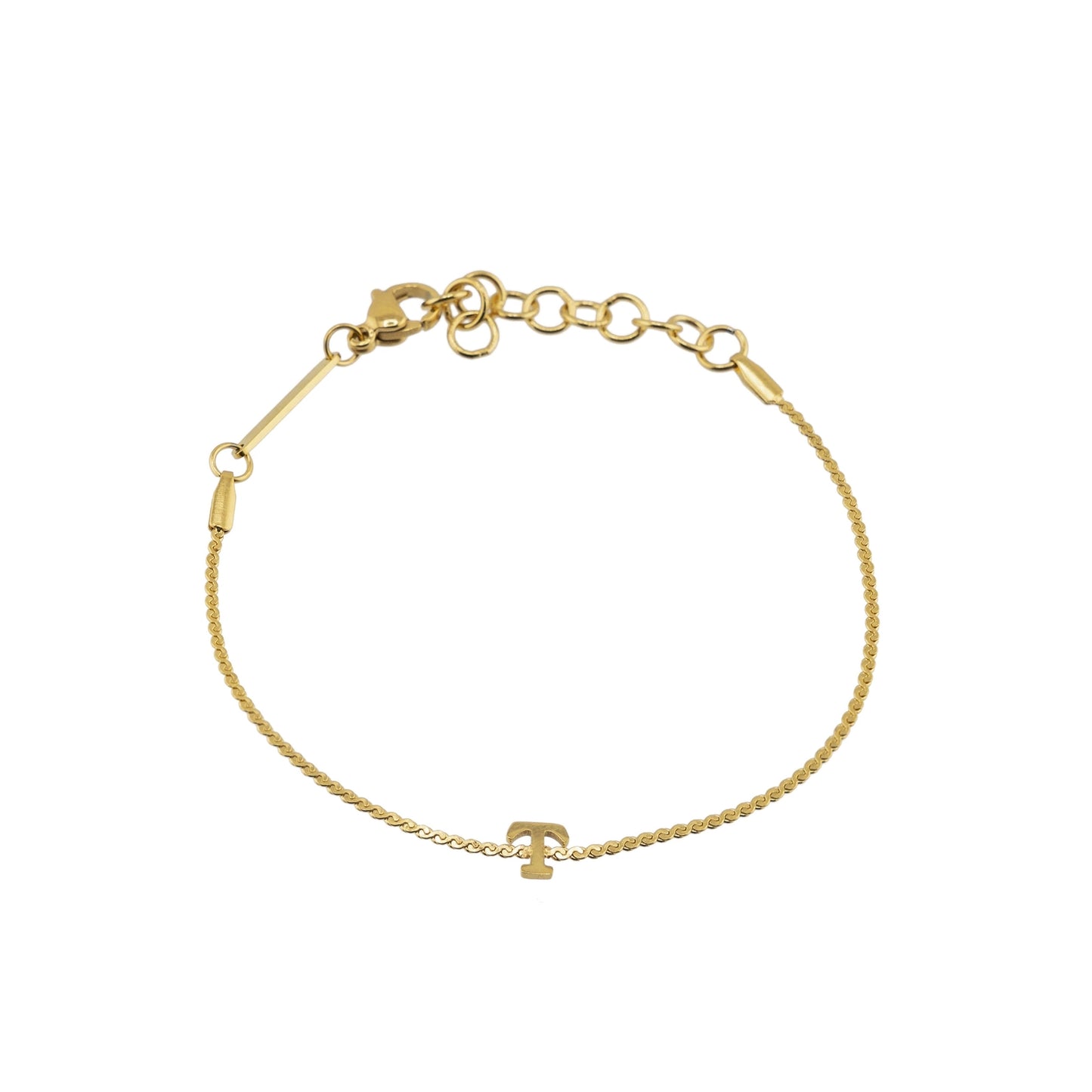 Gold Dainty Love Initial Bracelet - Waterproof