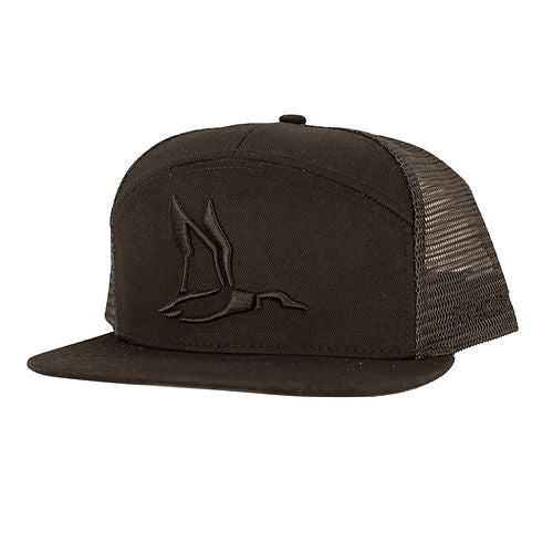 Roost 7 Panel 3D Puff Duck Hat- Black Out