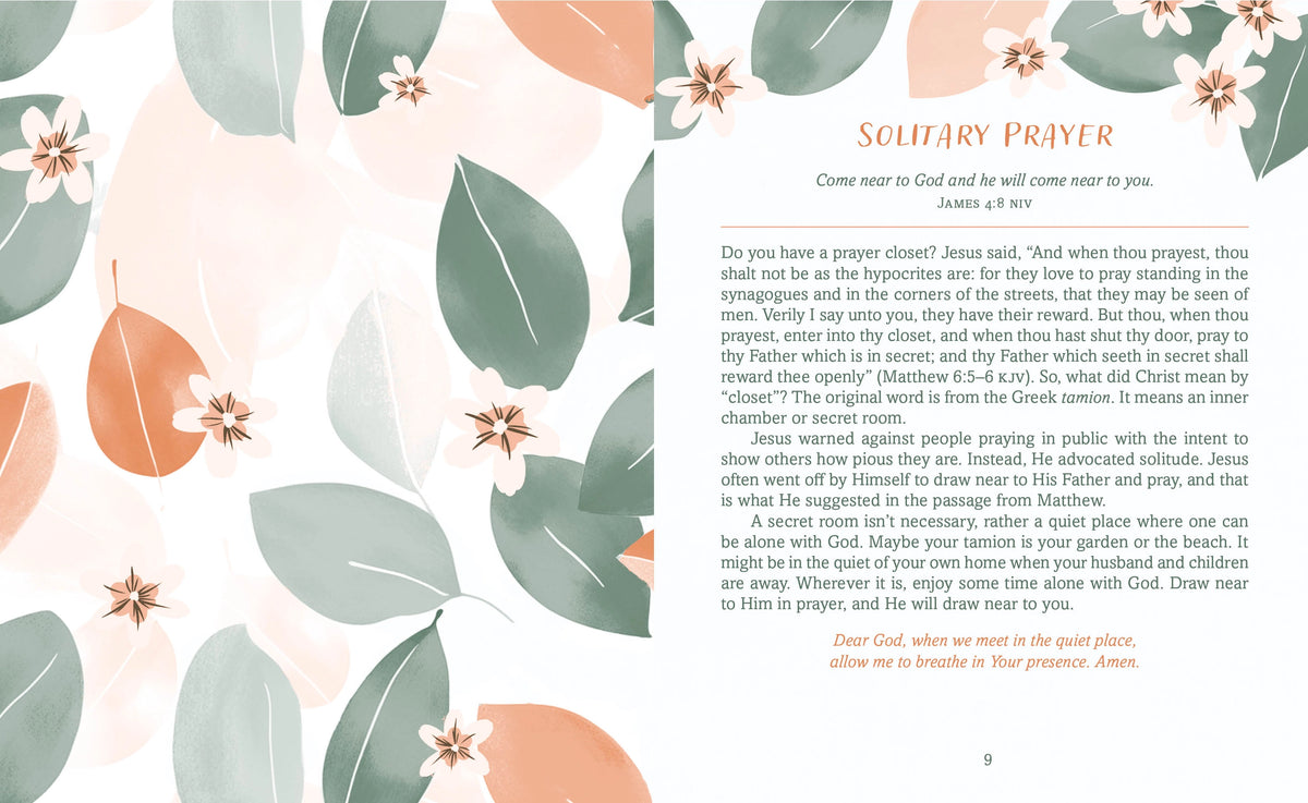 Quiet-Time Devotions for Women, open to a Solitary Prayer page