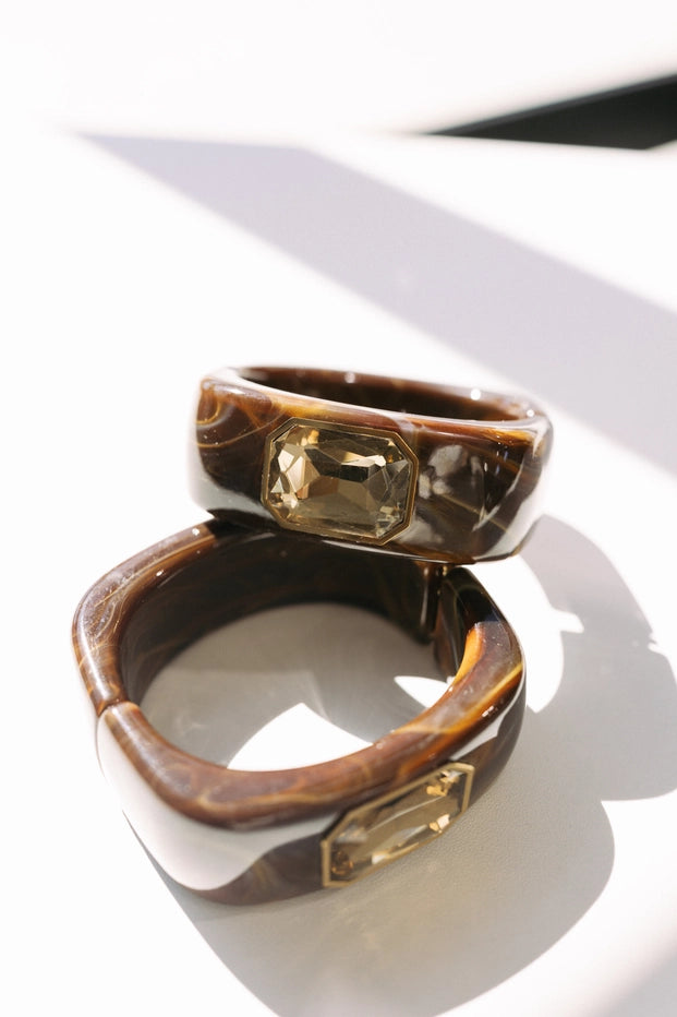 Resin Cuff Bangle Bracelet - 3 Colors