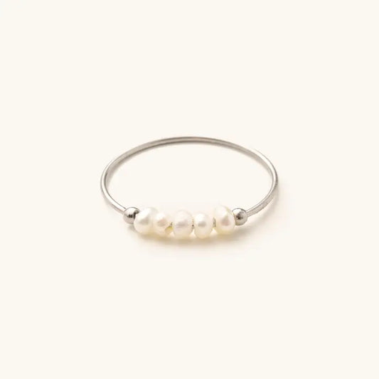 Silver Polly Pearl Water Resistant Ring