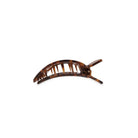 TELETIES Small Square Flat Hair Clip in tortoise, side view showing the teeth
