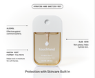 Touchland Midnight S'mores Power Mist ingredients graphic: alcohol, aloe vera, radish root ferment