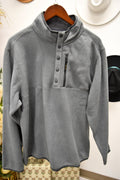 FX Fusion Men's Mock Fleece 1 and 4 Snap Pullover