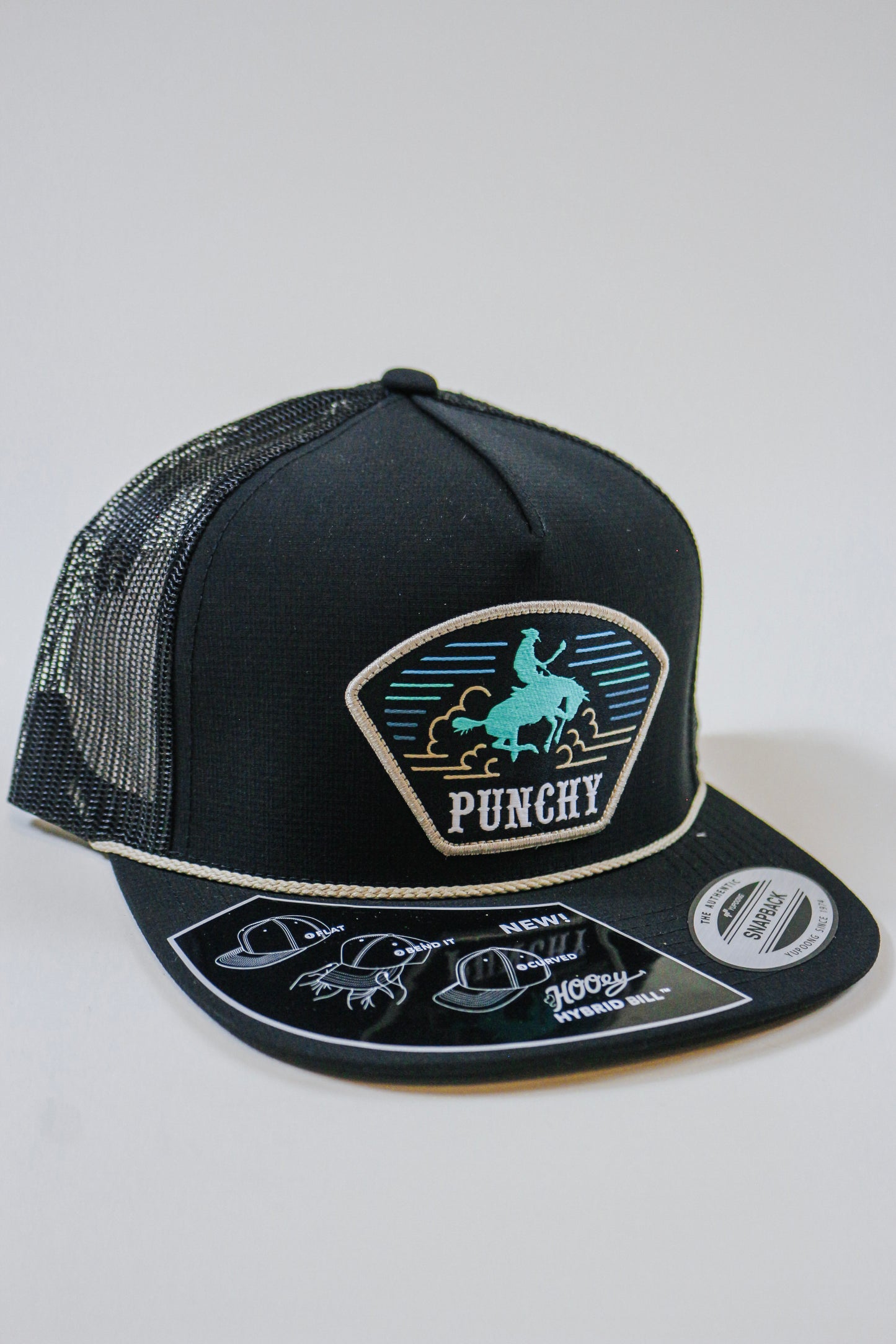 Punchy Black/Turquoise Patch Hooey Hat