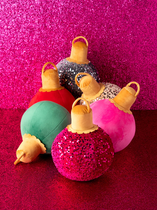 Merry Bauble Ornament Pillow -2 Colors