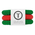 Teleties Jolly & Bright Small Nylon Hair Ties, red and green 3-pack in packaging