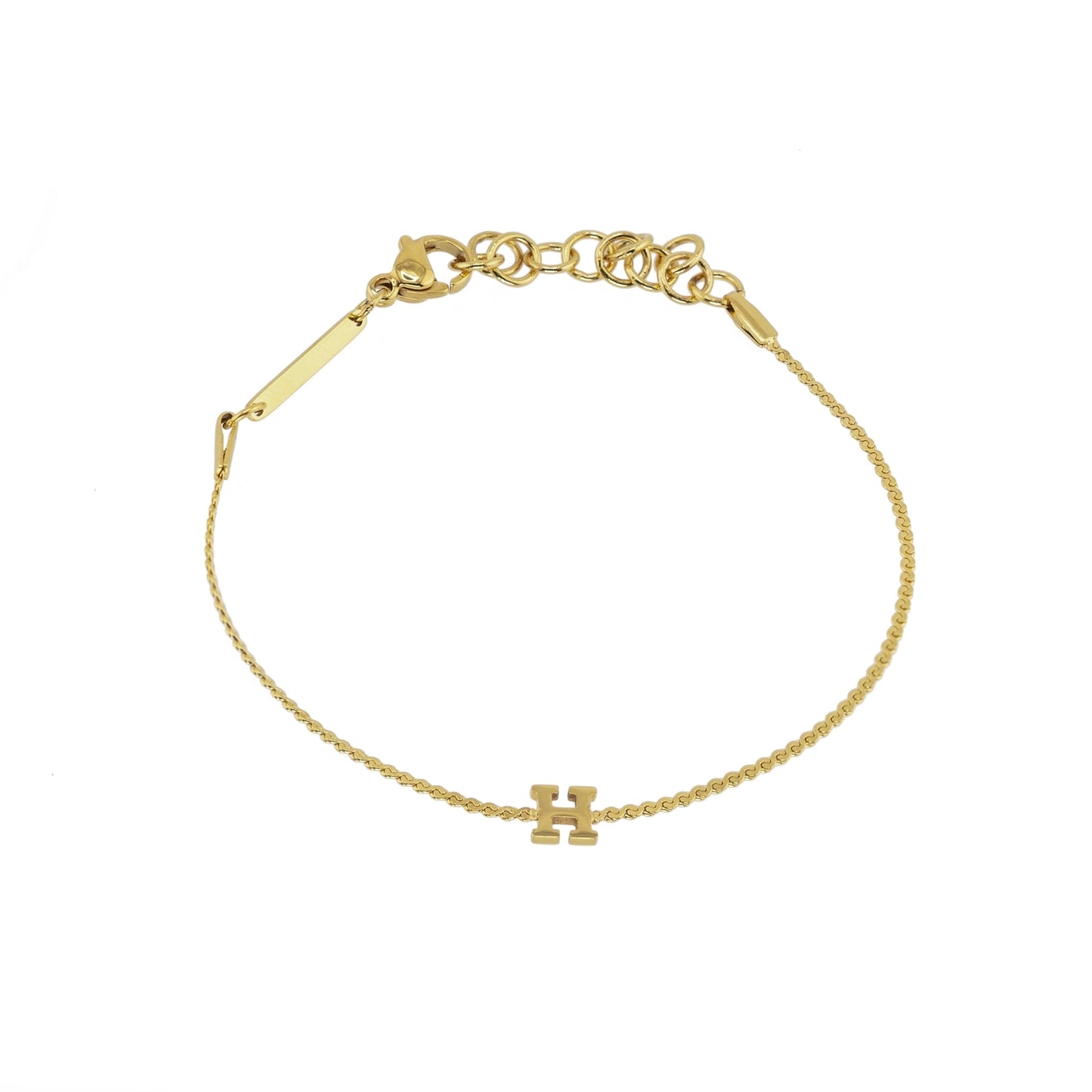 Gold Dainty Love Initial Bracelet - Waterproof