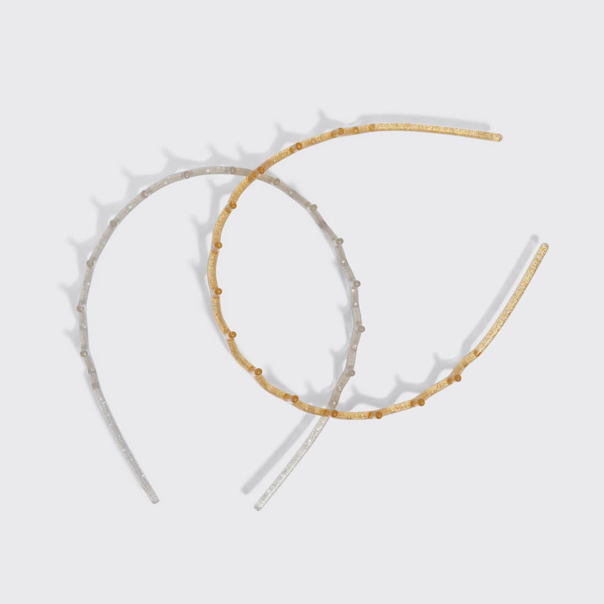 Recycled Plastic Zigzag Headbands 2pc Set - Gold and Silver