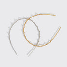 Recycled Plastic Zigzag Headbands 2pc Set - Gold and Silver