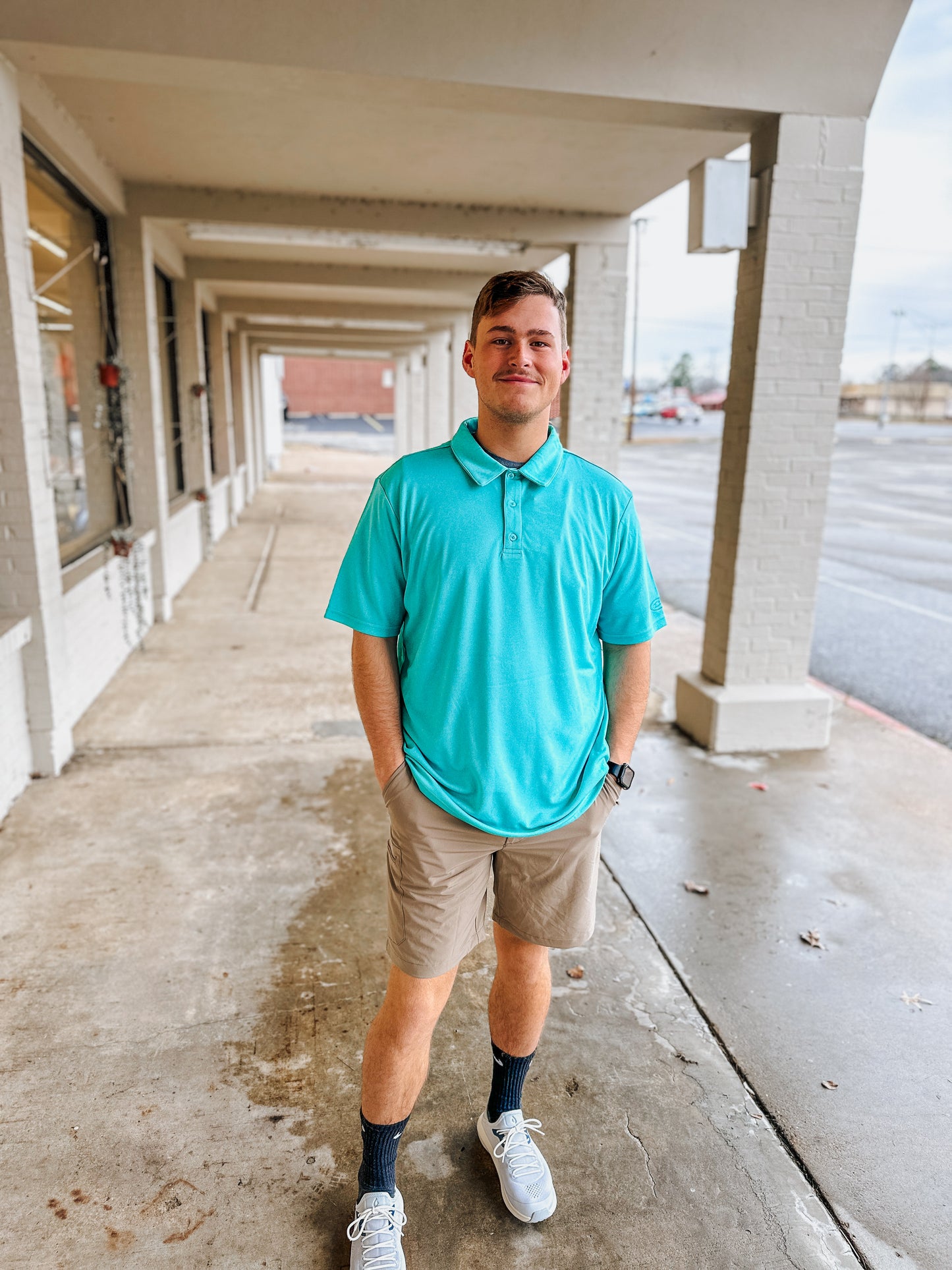 Men's Heather Polo S/S- Marina Blue Heather