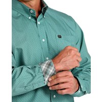 Men's Geometric Print Button-Down Western Shirt