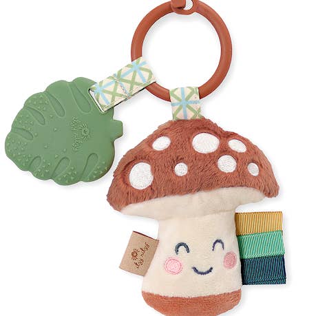 Itzy Pal Plush + Teether- Mushroom