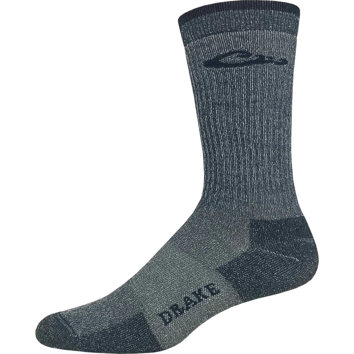 Drake Men's Light Weight Black Merino Wool Crew Socks