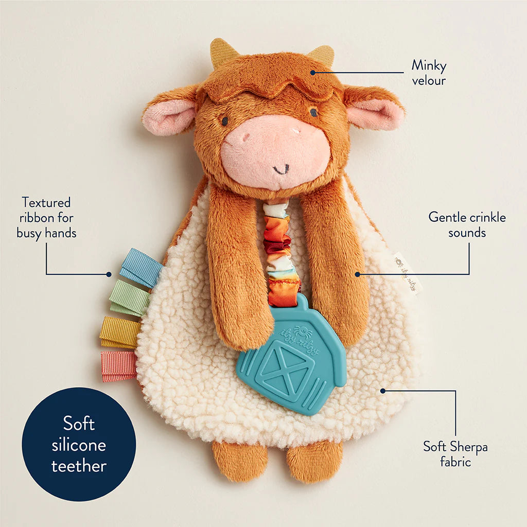 Itzy Lovey Cow Plush And Teether Toy