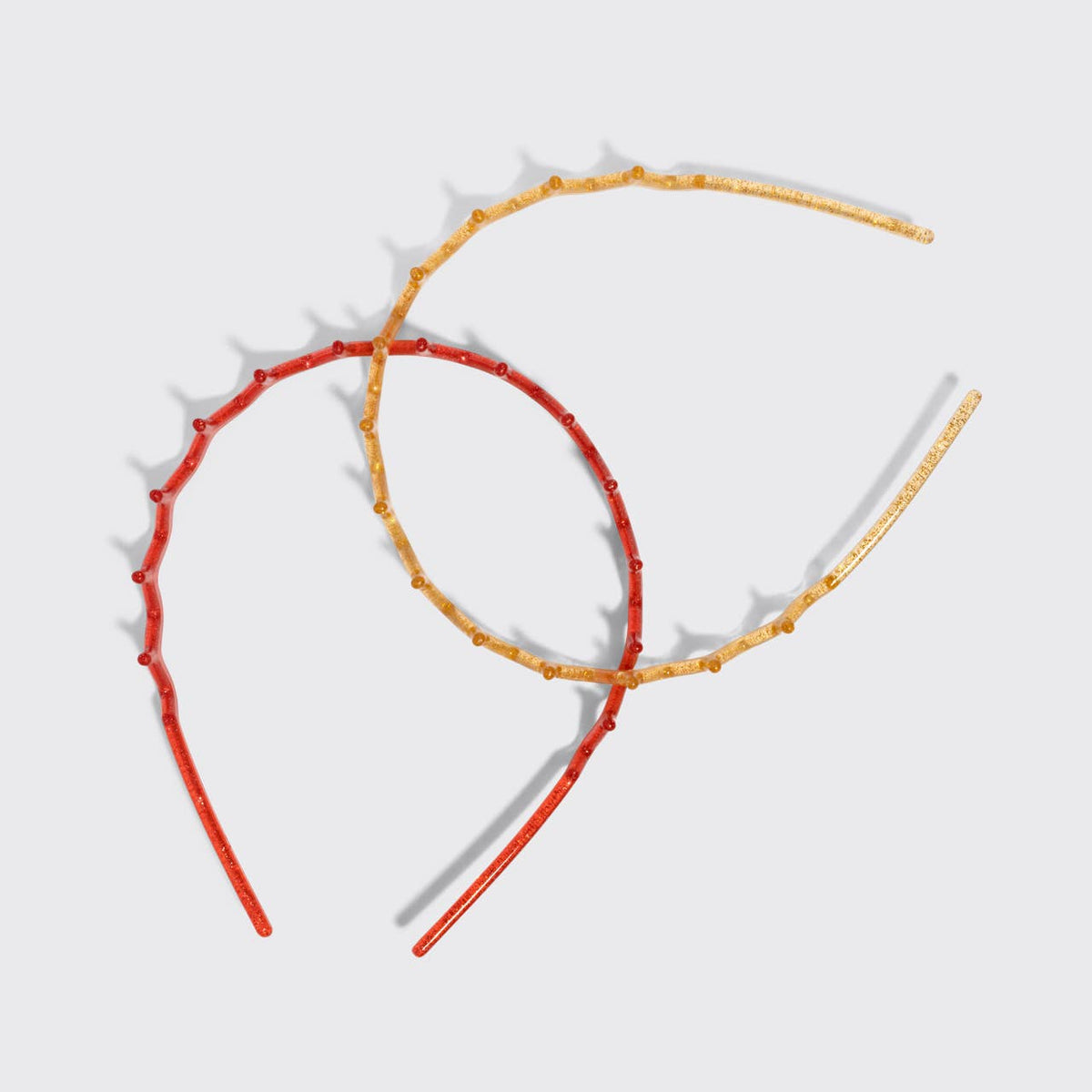 Recycled Plastic Zigzag Headbands 2pc Set - Gold and Red