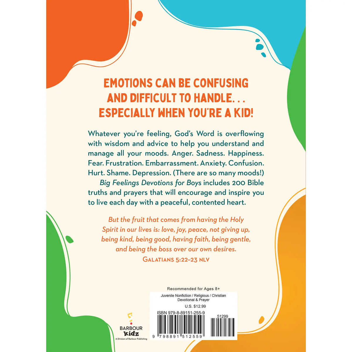 Big Feelings Devotions for Boys, back cover