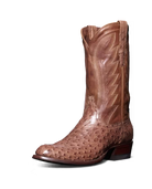 Tecovas cowboy boots in brown leather ostrich – handmade western boots for men
