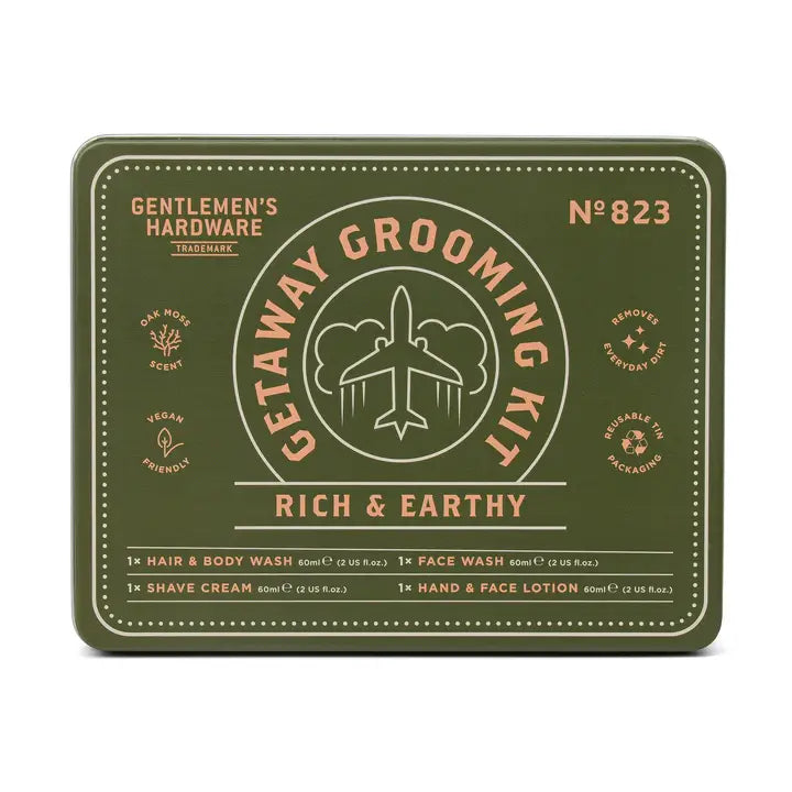 Gentlemen's Hardware Getaway Grooming Kit packaging on a white background