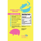 Back of the Crockstar Sausage & Cheese Tortellini package with cooking instructions and nutrition facts